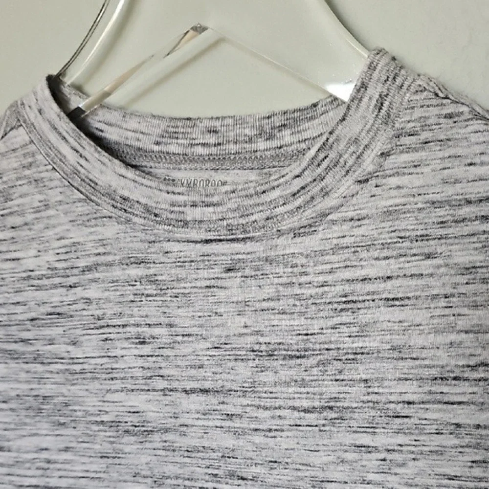 Gymboree Size Small 5-6 Gray Spacedye Crew Neck Comfy Short Sleeve Stretch Tee